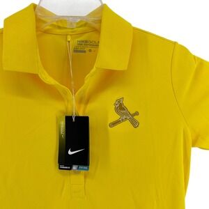 Nike Golf St. Louis Cardinals Dri-Fit Tour Performance Women's M Yellow Polo NWT